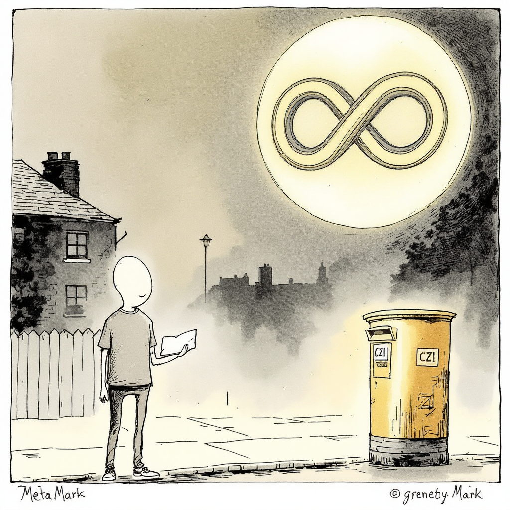 Satirical cartoon for 45 Day Delay — Meta Mark